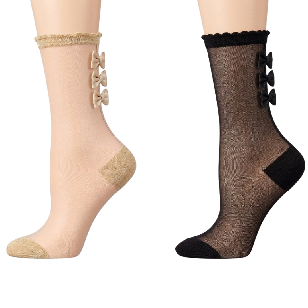 Triple Bow Black Sheer Crew