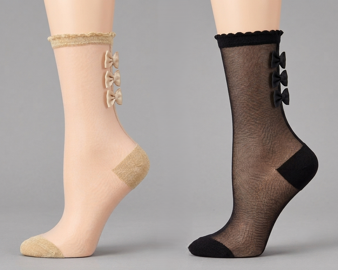 Triple Bow Black Sheer Crew