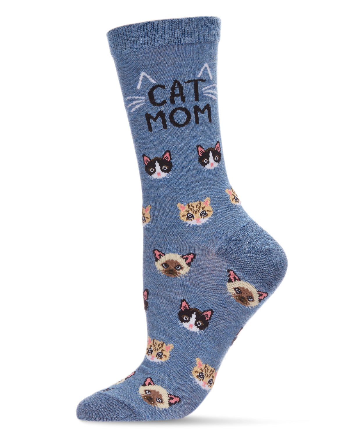 Cat Mom Bamboo Blend Crew Socks