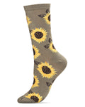 Majestic Sunflower Bamboo Blend Crew Socks