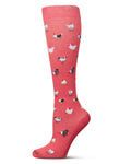 Women's Rooster-Themed Rayon-Blend Graduated Compression Knee Sock