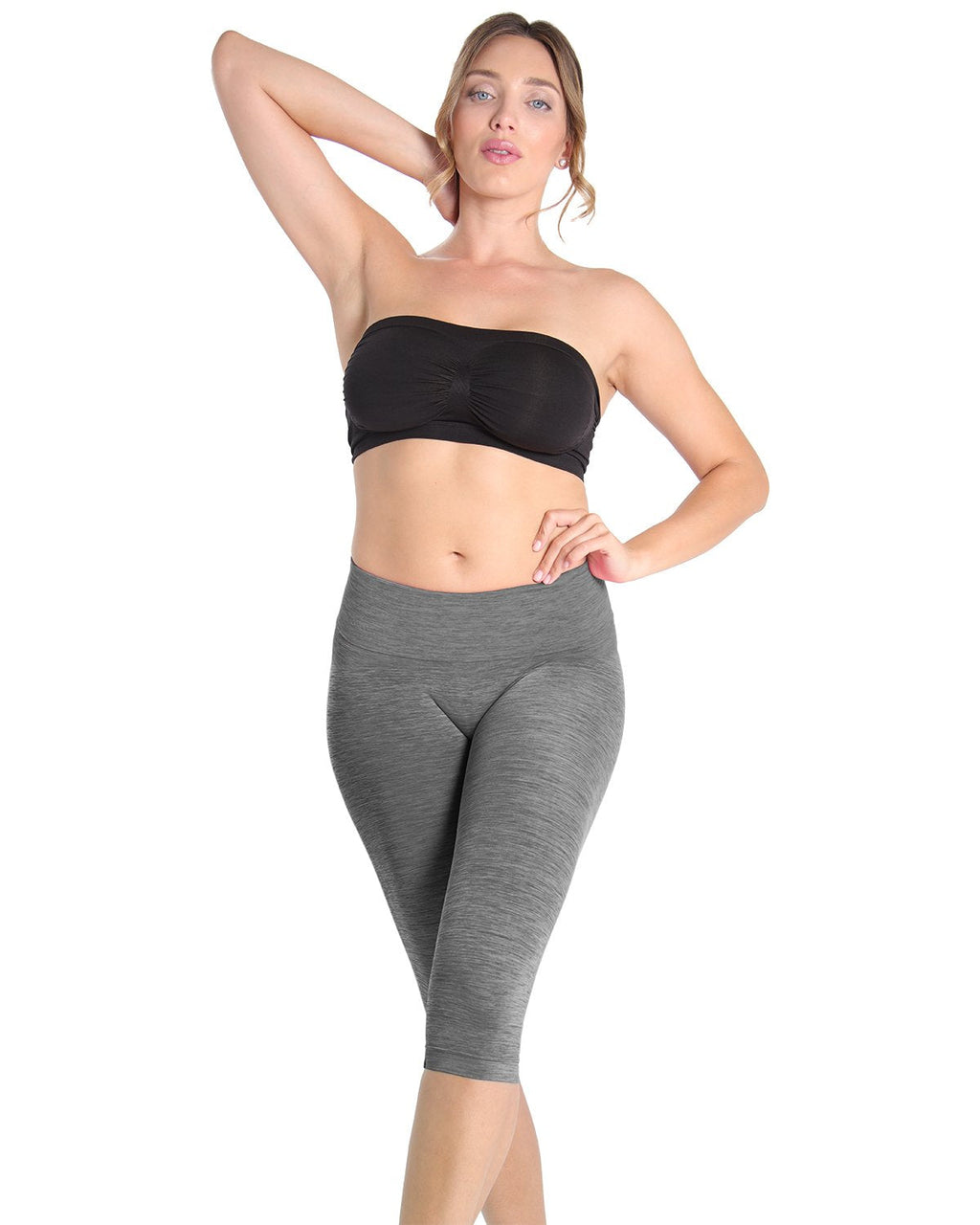 Women's High-Waisted Tummy Control Shaping Capri Leggings