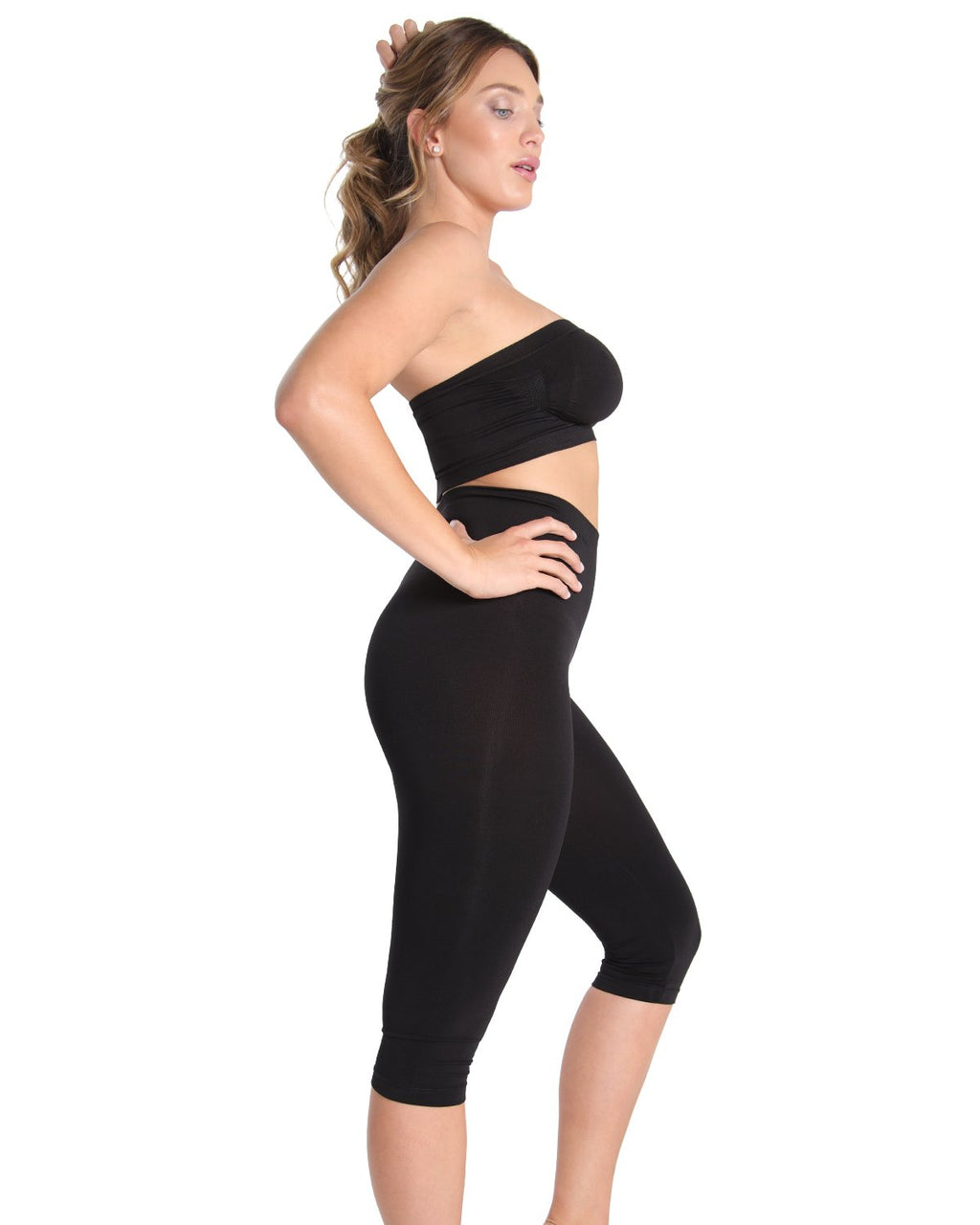 Women's High-Waisted Tummy Control Shaping Capri Leggings